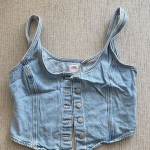 Levi's Light Blue Denim Crop Top